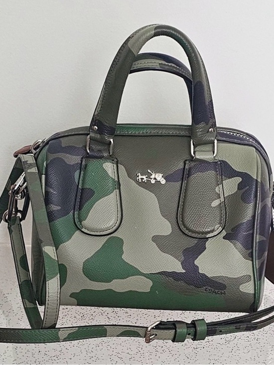 Coach Handbags - COACH Mini Surrey Satchel in Camo Print Crossgrain Leather